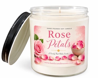 Rosenblätter Handgegossene natürliche Sojawachskerze - 100% natürliches Soja - Saubere Verbrennung - Unterstützt amerikanische Landwirte