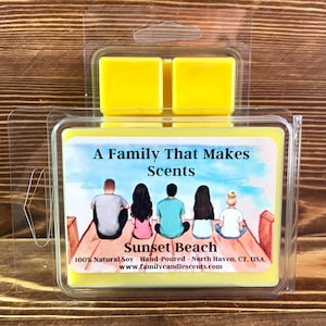 Sunset Beach Wax Melts - Pet Friendly - Eco-Friendly - Hand-Poured - Scented Wax Tarts - Soy Wax Melts.