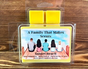 Sunset Beach Wax Melts - Pet Friendly - Eco-Friendly - Hand-Poured - Scented Wax Tarts - Soy Wax Melts.