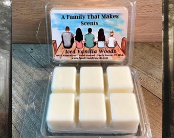 Iced Vanilla Woods Wax Melts - Pet Friendly - Eco-Friendly - Hand-Poured - Scented Wax Tarts - Soy Wax Melts.