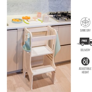 Kitchen Step Stool | Helper Tower | Montessori Tower | Learning Activity| Kids Step Stool | Ready to Ship |