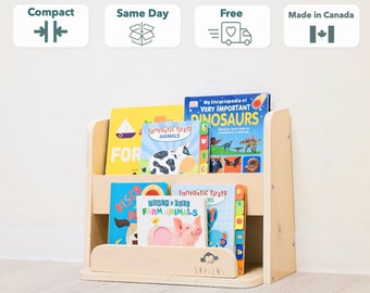 Montessori Bookshelf for Toddlers | Gift for 1 year old | Compact kids bookcase | Nursery Decor | Playroom organizer