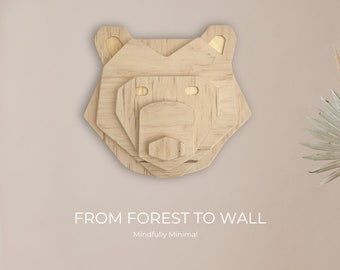 BEAR Head Wall Décor - Woodland - Enchanting and Elegant - Hanging Art - Baby Room Decoration