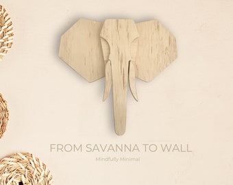 Elephant Head Wall Décor - Woodland - Enchanting and Elegant - Hanging Art - Baby Room - Animal Head