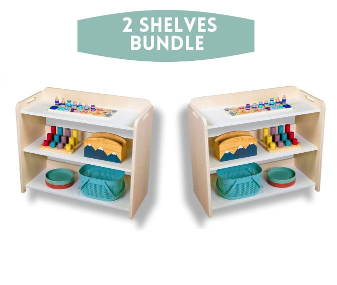 Bundle Montessori Shelf for Toddlers | Toy Shelf | Ready to Ship | Bookcase | Bookshelf | Nursery decor | Toy storage