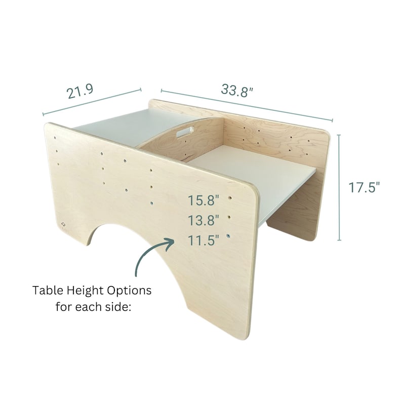 Montessori Table Chair Set for Two for Toddlers, Babies and Kids Independent Adjustable Height Weaning Activity Desk Flisat Table image 8