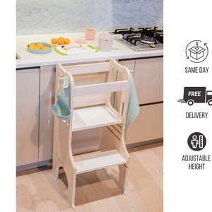 Kitchen Step Stool | Helper Tower | Montessori Tower | Learning Activity Stool | Kids Step Stool | Ready to Ship |