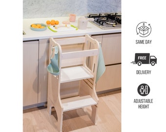 Kitchen Step Stool | Helper Tower | Montessori Tower | Learning Activity Stool | Kids Step Stool | Ready to Ship |