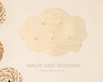 Maple Plywood Cloud Wall Decor with Pegs - Kids Room