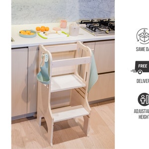 Kitchen Step Stool | Help Tower | Montessori Tower | Learning Activity Stool | Kids Step Stool | Kitchen Tower |