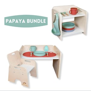 Montessori Bundle Table, Chair & Shelf | Weaning Table and Chair | Mini Shelf | Ready to ship | Kids Furniture
