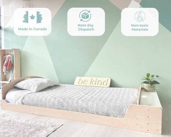 Montessori Twin Floor Bed for Toddlers Bed for Kids Bed Frame With Slats Made in CAN Etsy