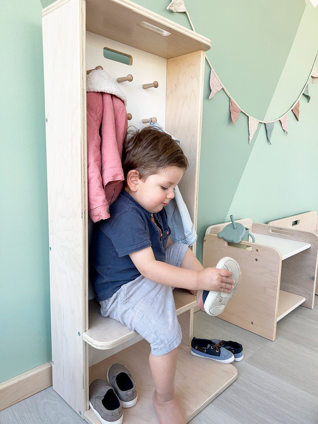 Montessori Shoe Rack, Kids Shoe Storage, Toddler Shoe Rack