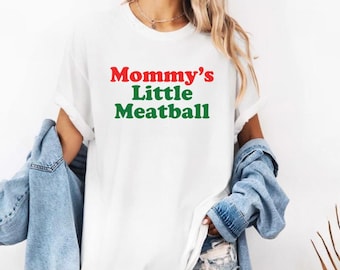 Mommy's Little Meatball Unisex Heavy Cotton Tee, Funny Italy Shirt, Nic from Island, Italian Food Lover Gift, Family Vacation T-Shirt