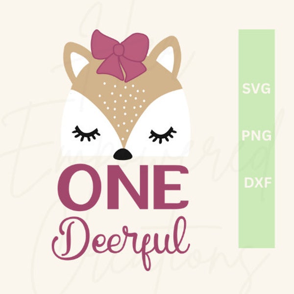 One Deerful Baby's First Birthday SVG For Infant Clothing Deer SVG Digital Download Svg Cut File