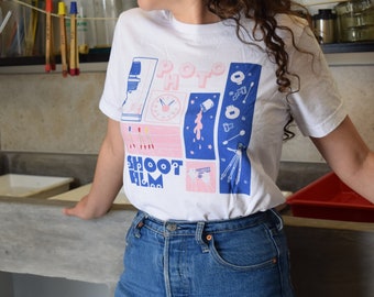 Photo Collage Unisex t-shirt Shoot Film Photographer Photography Camera Artist Develop Darkoom Studio Art Gift