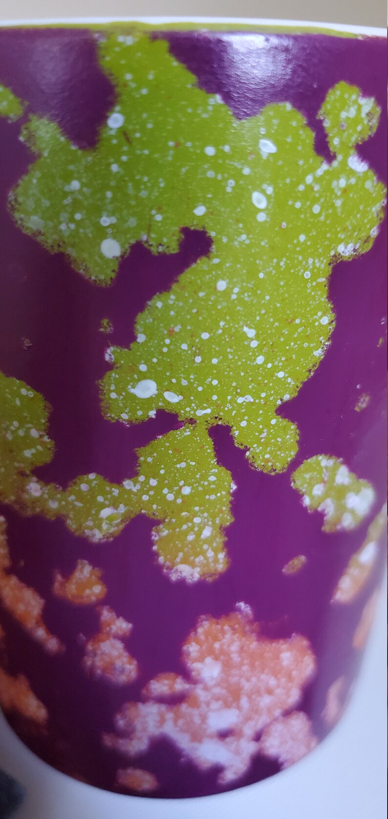 Green Orange White Purple Multicolored Coffee Mug