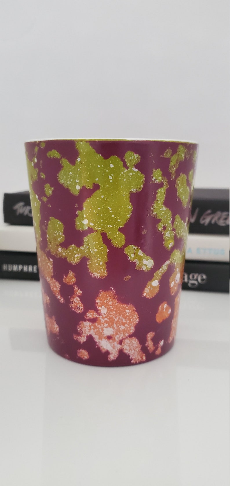 Green Orange White Purple Multicolored Coffee Mug