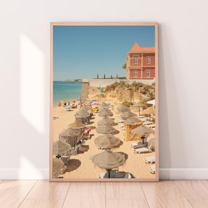 Algarve Print, Algarve Beach Umbrella Wall Art, Portugal Art Travel Photography, Beach House Decor, Portuguese Beach Art, Travel Aesthetic