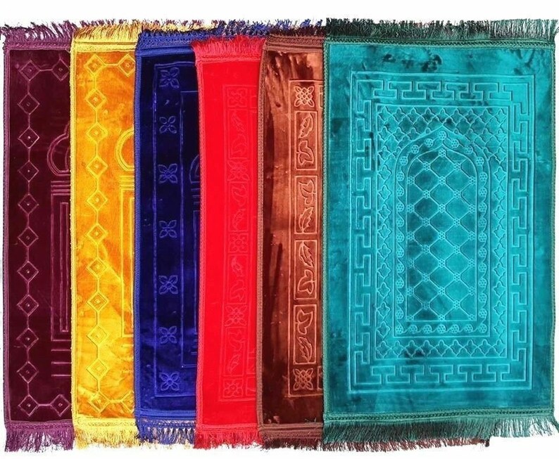 Premium Velvet Prayer Mat Thick Padded Non Slip Islamic FOAM Etsy