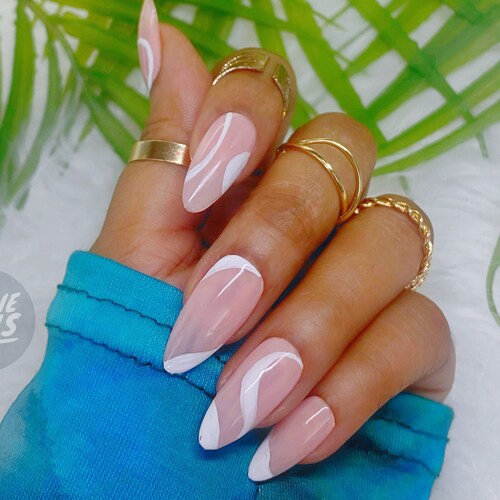 Abstract Paint Press on Nails Etsy