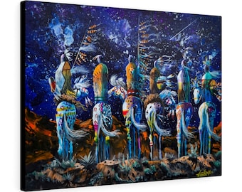 Blue star night ll 18x24Canvas Gallery Wraps