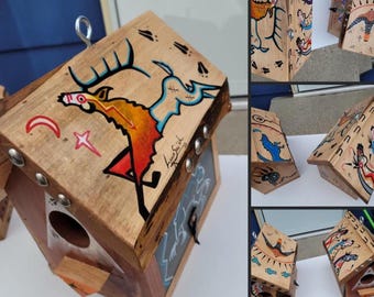 Birdhouse dash hand painted made to order- Traditional Native American art