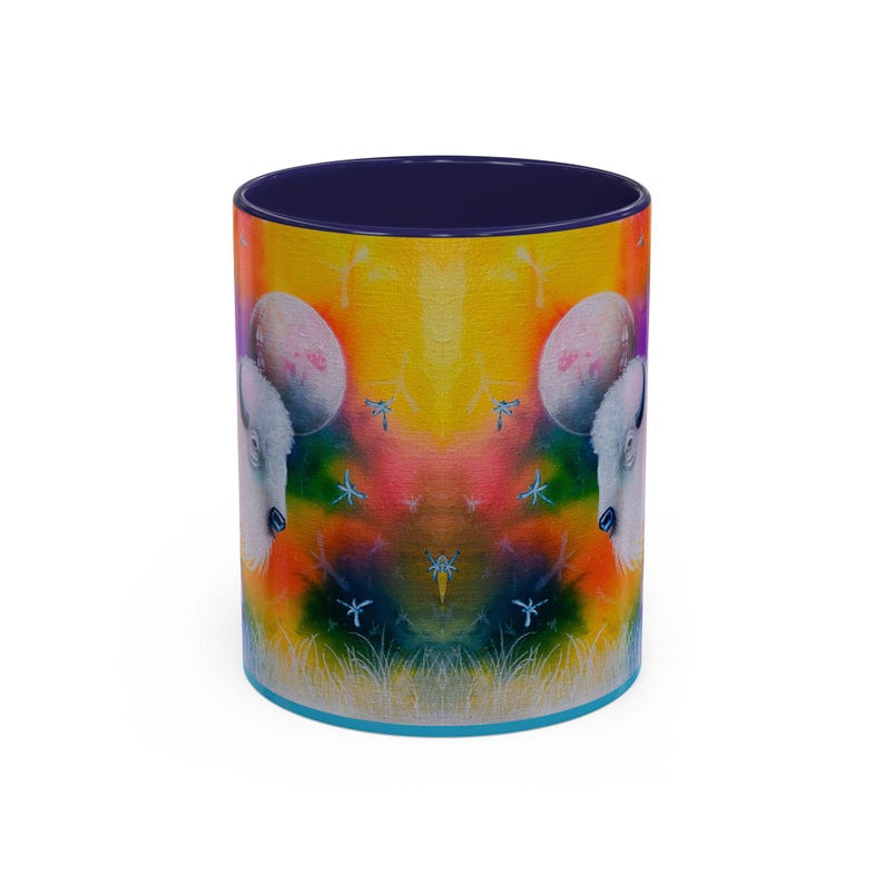 Symbiosis Accent Coffee Mug - Vibrant Art Mug for Coffee Lovers, Unique Gift for Nature Enthusiasts, Home Decor, Art Lover's Gift image 3