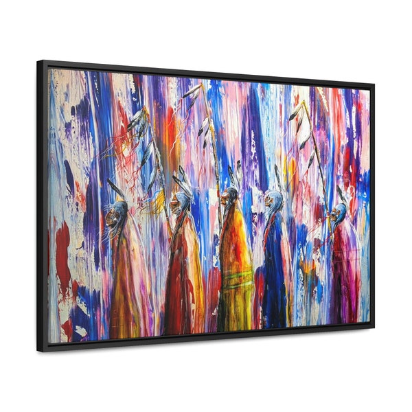 UNITY 30x24  Horizontal Framed Premium Gallery Wrap Canvas