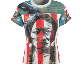 True Patriot series - Sitting Bull Women's AOP Cut & Sew Tee