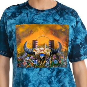 Wounded Knee cemetery Tie-Dye Tee, Crystal