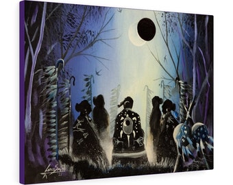 Turtle Womans Eclipse story Canvas Gallery Wraps
