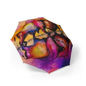 Spring Rain Artistic Foldable Umbrella | Unique Design, Rain Gear, Gifts for Artists, Stylish Weather Protection, Lightweight Travel