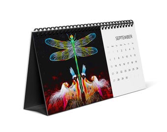 Desk Calendar, Lance Smith Native American Artwork, 2026 Calendar Grid, Unique Gift Ideas, Home Office Decor, Wall Art