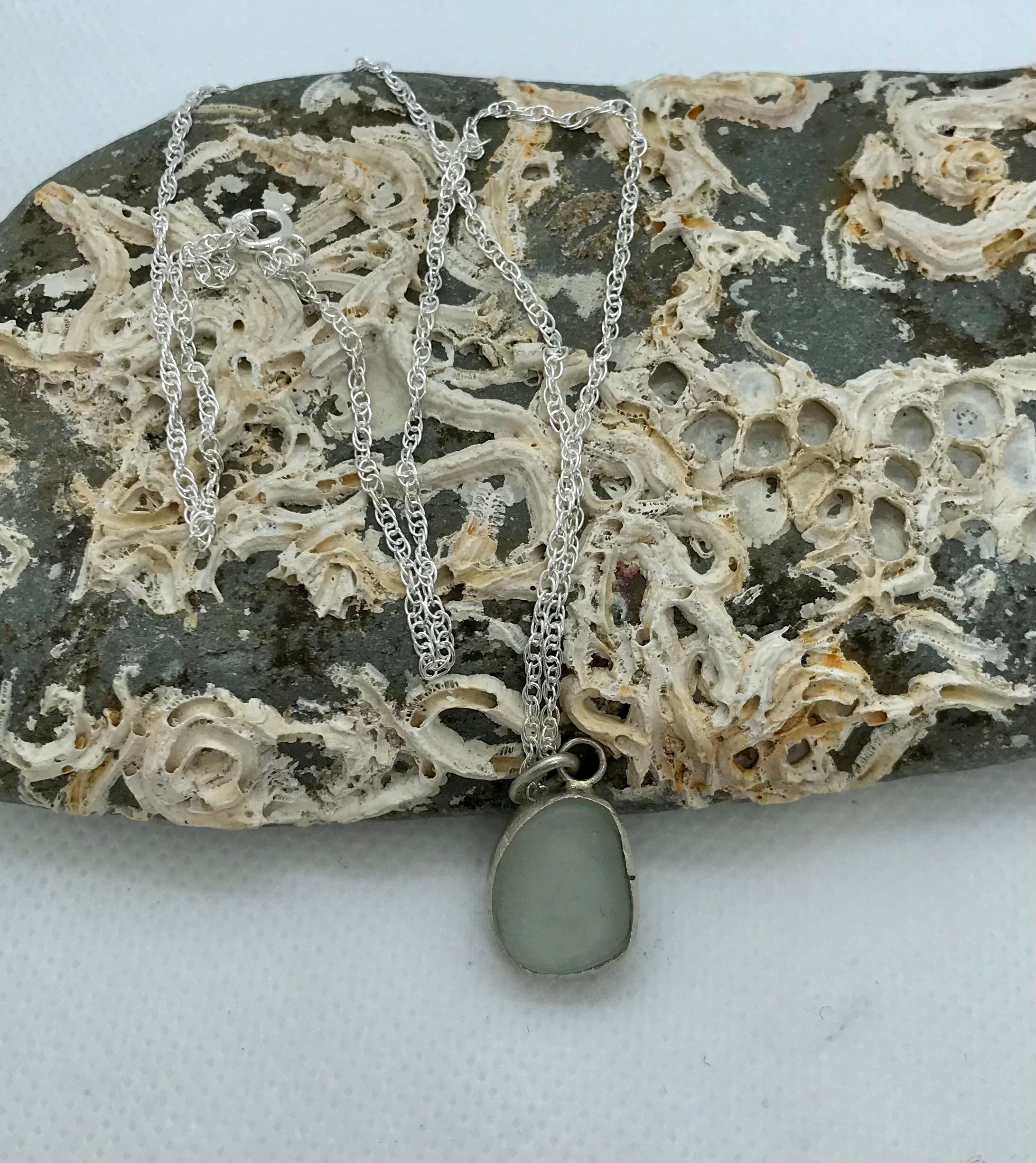 Cornish sea glass pendant Etsy