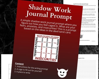 Shadow Work - Caged By Insecurities Journal Prompt - Devil Tarot Card