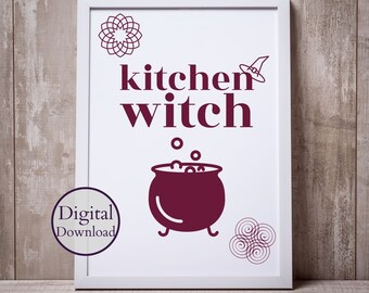 Kitchen Witch Wall Art Digital Download