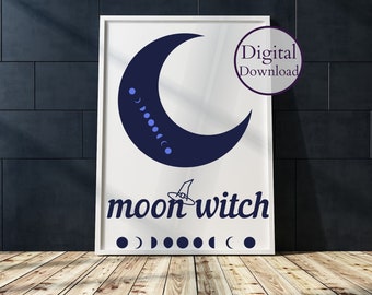 Moon Witch Wall Art Digital Download