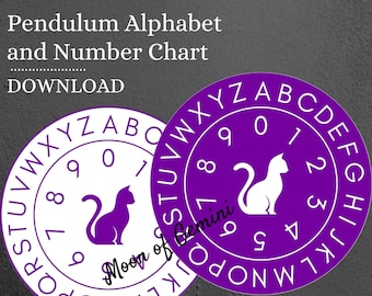 Purple Alphabet Pendulum Chart Digital Download