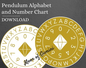 Gold Alphabet Pendulum Chart Digital Download