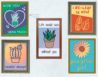 5 Affirming Printable Plant Puns Wall Art