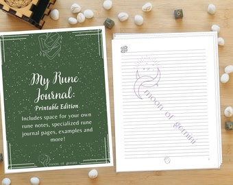 Rune Journal PRINTABLE - Specifically for Rune Divination