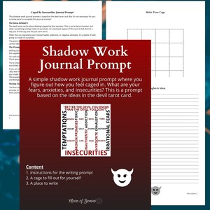 Shadow Work Caged By Insecurities Journal Prompt Devil Tarot Card image 3