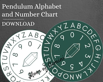 Green Alphabet Pendulum Chart Digital Download