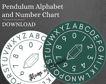 Green Alphabet Pendulum Chart Digital Download