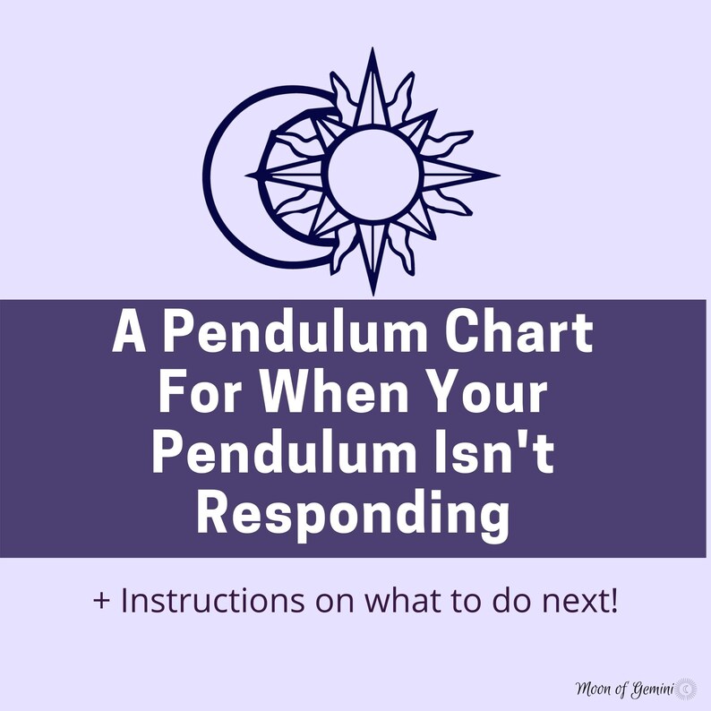 Pendulum Chart for When Your Pendulum Isn't Responding Etsy