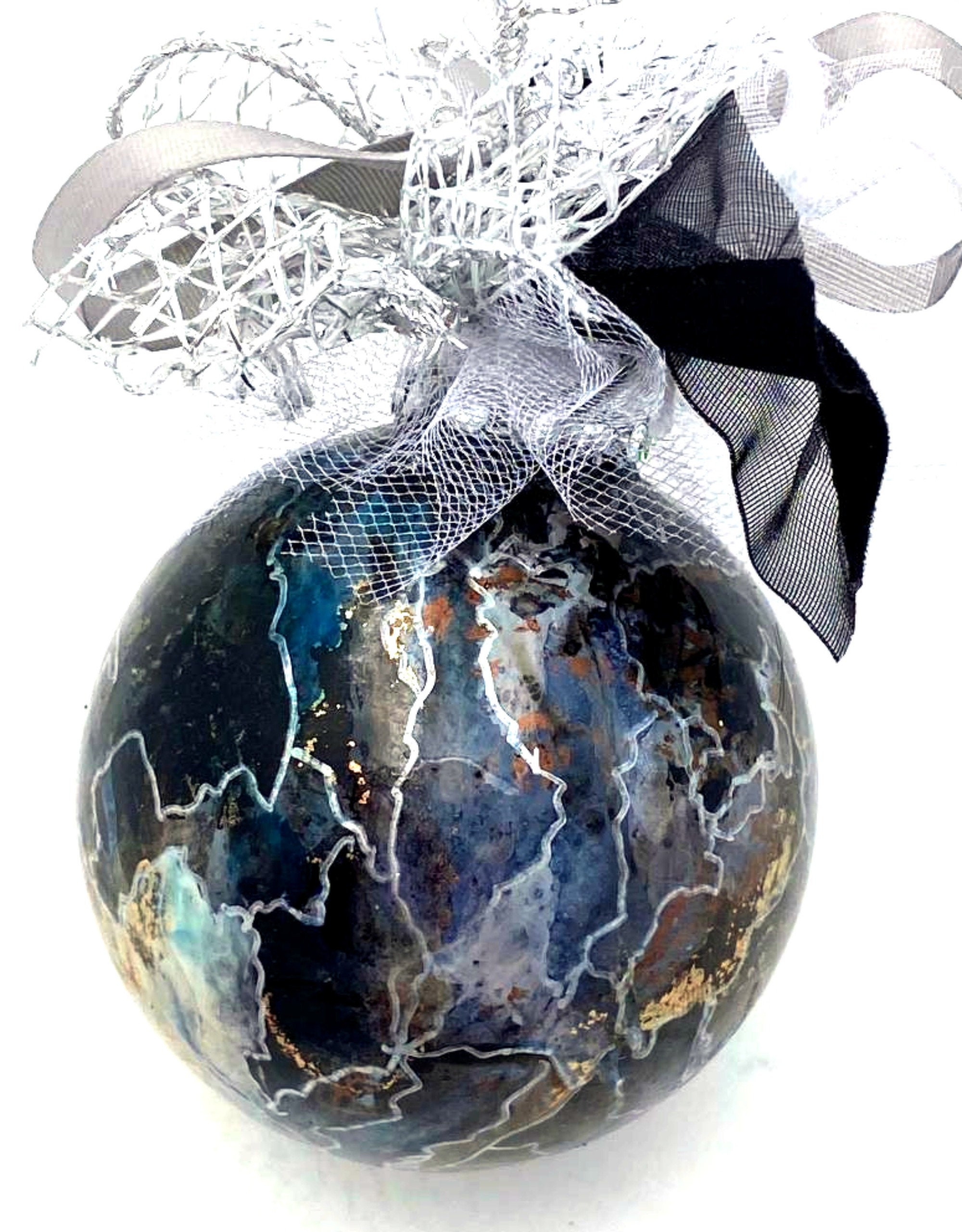 Abstract Ornament Black Gold Ornament Christmas Gift for Etsy UK