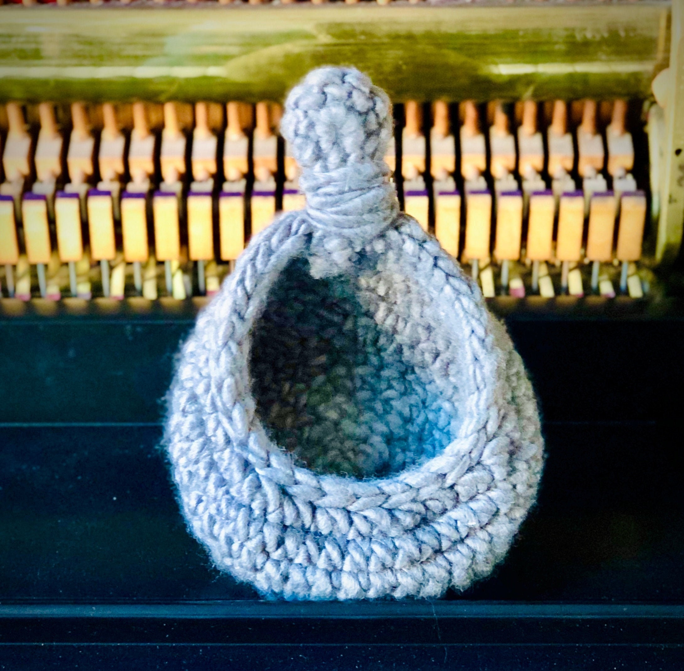 Handmade crochet teardrop hanger. Hanging basket for Etsy