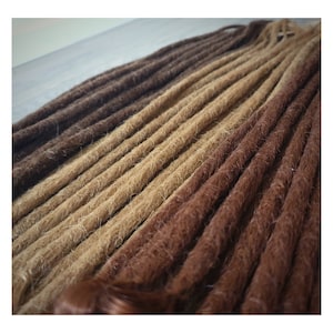 Single Ended Dreadlock Extensions HONEY BLONDE BROWN x10 - Ombre set dreadlock extension