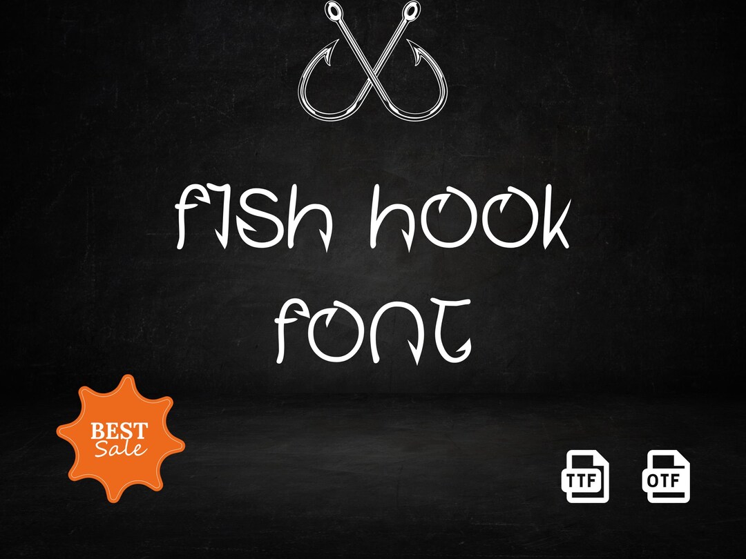 Fishing Hook Font, Angler Typography Inspired Font for Procreate